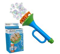 alldoro 60623 Trompeta de Burbujas con 60 ml de líquido para Burbujas, máquina de Burbujas, 15,2 x 6,5 x 6,5 cm, para niños a Partir de 3 años, Azul/Verde