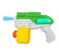 alldoro 63077 Pistola de Agua eléctrica Water Power Aprox. 22 cm, cañón de Agua con luz, Alcance hasta 8 Metros, Pistola de Agua para Playa, jardín y Ocio, para niños a Partir de 3 años, Verde