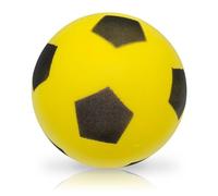 alldoro 63103 Balón de Espuma, 20 cm, 153 g, Amarillo, con diseño de fútbol, para niños a Partir de 18 Meses, en Interiores y Exteriores