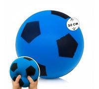 alldoro 63105 Balón de Espuma, con diseño de fútbol, para niños a Partir de 18 Meses, para Interior y Exterior, Azul, 20 cm, 153 g