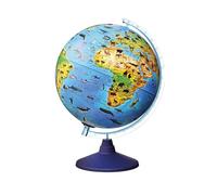 alldoro 68620 Lexi 3D Ø 25 cm con aplicación Smartphone IQ Globe, globo iluminado con lámpara LED sin cable, globo infantil con animales, mapa mundial geográfico, globo de animales iluminado, niños a partir de 3 años, globo zoológico
