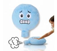 alldoro Cojín pedorreta XXL de Peluche Azul, 20,5 cm con Sonido | Bibber, el cojín miedoso con sonido de pedo y cara asustada, descubre las emociones jugando, desde 3 años