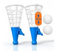 alldoro Juego de atrapar la Pelota XXL, 2 Vasos 31 cm y 2 Pelotas | Juego de 4 piezas para niños desde 3 años y adultos, para vacaciones, playa y jardín, para 1-2 jugadores
