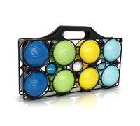 alldoro Juego de Petanca, Set con 8 Bolas, boliche y Cesta de Transporte | juego de lanzamiento de plástico para niños desde 3 años, para exterior, vacaciones, jardín, playa y parque, 2-4 jugadores