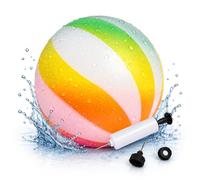 alldoro Pelota de Agua y Buceo 2 en 1 Ø 20 cm, con Bomba y Adaptador | hinchable con aire como pelota de juego y rellenable con agua como pelota submarina, para piscina, playa y jardín