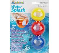 alldoro- Water Splash, 3 bombas de agua reutilizables, rellenables infinitamente, reventan cada vez más, 3 bolas de colores surtidos. (Manfred Roser 60206)