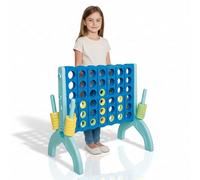 alldoro XL 4 en Raya, Juego Jumbo 73 x 72,5 cm, Interior y Exterior | extra grande, 42 fichas Ø 7,5 cm, resistente a la intemperie, para casa, jardín, guardería, colegio y eventos, desde 3 años