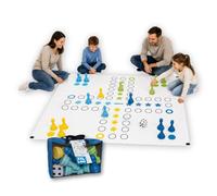 alldoro XXL Parchís Ludo, Juego de Mesa Gigante 150 x 150 cm, Exterior | lona de PVC resistente al agua, fichas grandes rellenables y bolsa, juego de jardín para niños desde 3 años, casa y colegio