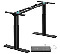 ALLDREI Marco Soporte de Mesa Regulable Altura para Escritorios, Regulación Eléctrica Continua de la Altura, con 4 Posiciones de Memoria, 2 Motores, Ajuste Telescópico 2 Posiciones(Negro)