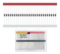 ALLECIN 150 Piezas RL207 Diodo Rectificador 2A 1000V Diodos Rectificadores de Recuperación Rápida DO-15 Rectifier Diode Axial 2Amperio 1000Voltios