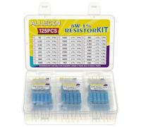 ALLECIN 25 Valores 5W Resistencias Electronica Kit 1 Ohmio a 1M Ohmio 5 W Resistencia de Película Metálica 1% Tolerancia 5Vatio Resistor Metal Film