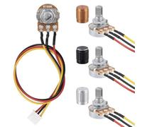 ALLECIN 3 Piezas 100K Ohm Potenciómetro Lineal Rotativo Cónico WH148 B100K Potenciometro de Película de Carbono 3 Terminales 100K Ohmios Potenciómetros con Cable de Conexión XH2,54-3 Pines y Perilla