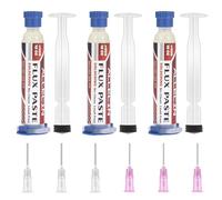 ALLECIN 3 Piezas Flujo de Soldadura 10mL Flux Sin Plomo 10CC Flux Soldar de Jeringa No Clean Solder Flux Paste AEC-559 Fundente de Pasta de Soldadura con Aguja y Varilla de Empuje para LED SMD BGA