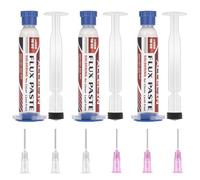 ALLECIN 3 Piezas Flujo de Soldadura 10mL Flux Sin Plomo 10CC Jeringa Flux Soldar No Clean Solder Flux Paste AEC-558 Fundente de Pasta de Soldadura con Aguja y Varilla de Empuje para LED SMD BGA