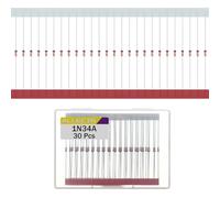 ALLECIN 30 Piezas 1N34A Diodos de Germanio 50mA 65V IN34A 1N34 Axial Diodo Electronica de Silicio DO-7 50Miliamperios 65Voltios