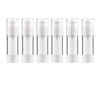 Alledomain 6 Botellas Sin Aire | Recipientes Vacíos Transparentes Para Loción de Viaje, Bomba de Prensa Al Vacío Para Base, Esencia, Loción (30 ml), Transparente, Blanco