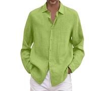 Allegorly Camisa Hombre Camisa Hombre Manga Larga Camisas Botones Corte Ajustado Mangas Largas Regular Corte Estándar Negocios Casual Camisas Camisas Clásico Atrapado, Amarillo-B., 3XL