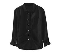 Allegorly Camisa Lino Hombre Camiseta Hombre Manga Larga Manga Larga Camisas Casual Algodón Hombres Secado Rápido Transpirable Camiseta Verano Atrapado Camisas De Vacaciones, 2-le Black, M