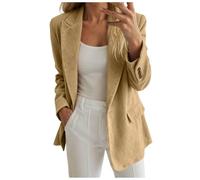 Allegorly Chaqueta Blazer Mujer Chaqueta Verano Mujer Blazer Legere Chaquetas Sastre Amplio Doblado Adelgazante Clásico Oficina Trabajo Tardes Casual Sastre Slim Fit Revers Chaquetas Abrigo, Caqui #2