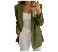 Allegorly Chaqueta Blazer Mujer Chaqueta Verano Mujer Blazer Legere Chaquetas Sastre Amplio Doblado Adelgazante Clásico Oficina Trabajo Tardes Casual Sastre Slim Fit Revers Chaquetas Abrigo, Verde #2