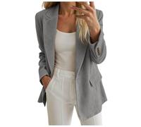 Allegorly Chaqueta Blazer Mujer Chaqueta Verano Mujer Blazer Legere Chaquetas Sastre Amplio Doblado Adelgazante Clásico Oficina Trabajo Tardes Casual Sastre Slim Fit Revers Chaquetas Abrigo, Grey #2
