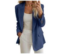 Allegorly Chaqueta Blazer Mujer Chaqueta Verano Mujer Blazer Legere Chaquetas Sastre Amplio Doblado Adelgazante Clásico Oficina Trabajo Tardes Casual Sastre Slim Fit Revers Chaquetas Abrigo, Azul #2
