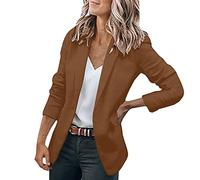 Allegorly Chaqueta Mujer Blazer Chaqueta Corta Mujer Blazer Legere Chaquetas Sastre Holgado Negocios Casual Clásico Sastre Solapa Abrigo Oficina Y Trabajo, Brun-a, M