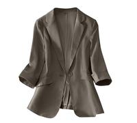 Allegorly Chaqueta Sastre Mujer Chaqueta Mujer Primavera Blazer Legere Chaquetas Sastre Holgado Negocios Casual Clásico Oficina Trabajo Tardes Casual Slim Fit Solapa Chaquetas Abrigo, Café-B., L
