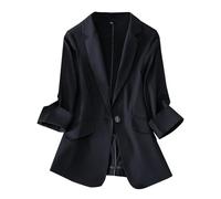 Allegorly Chaqueta Sastre Mujer Chaqueta Mujer Verano Blazer Legere Chaquetas Sastre Amplio Puro Boda Tendencia Chaqueta Media Temporada Larga Trabajo Chaqueta Clásica Otoño, B-le negro, XXL