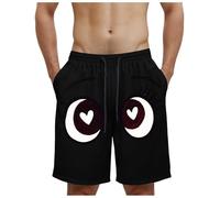 Allegorly Pantalones cortos de natación para hombre, estilo informal, de secado rápido, con forro de malla, con bolsillos, Negro #2, S