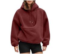 Allegorly Sudadera con capucha con bolsillo para gato, sudadera para mujer, gato, bolsillo holgado, sudaderas divertidas con canguro de gran tamaño, casual de moda para visitas S Paseo en casa, Vin-1