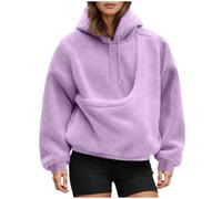 Allegorly - Sudadera para mujer, con bolsillo para perro, suéter, para perro, sudadera, con capucha y suéteres holgados, cómodos, para exteriores, senderismo, informal, para visitas, etc, Violeta 2, S
