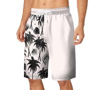 Allegorly Traje de baño para hombre, casual, transpirable, forro de malla, secado rápido, pantalones cortos de playa, con bolsillos, Blanco #2, XL