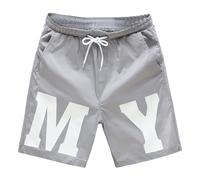 Allegorly Traje de baño para hombre, suave, de secado rápido, pantalones cortos de playa, pantalones cortos de surf con forro de malla para hombre con bolsillos, para surf, playa elástica, 2-gris, XL