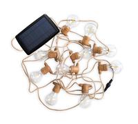 Allegra-Guirnalda luminosa solar y recargable de exterior con 10 luces LED de yute New Garden