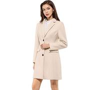 Allegra K Abrigo de Invierno con Solapa con Muesca de Un Solo Pecho para Mujer Día de San Patricio Blanco Crema S