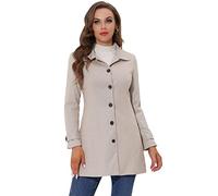 Allegra K Abrigo Largo De Invierno Con Cuello Peter Pan Para Mujer Caqui Profundo M