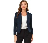 Allegra K - Blazer Corto y Ligero de Verano para Mujer, con Frente Abierto, para Oficina, Trabajo o Negocios, Estilo Informal, M