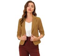 Allegra K - Blazer Corto y Ligero de Verano para Mujer, con Frente Abierto, para Oficina, Trabajo o Negocios, Estilo Informal, M