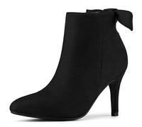 Allegra K Botines de tacón de aguja puntiagudo para mujer, Black, 37.5 EU