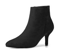 Allegra K Botines De Tobillo Tacón Bajo De Aguja Estilete Cremallera Punta Estrecha De Mujeres Schwarz_1 41