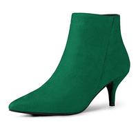 Allegra K Botines De Tobillo Tacón Bajo De Aguja Estilete Cremallera Punta Estrecha De Mujeres Smaragdgrün_1 41