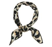 Allegra K Bufanda de cuello cuadrado con estampado de leopardo colorido para mujer, 50 cm, Beige, 50*50cm