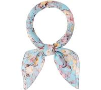 Allegra K Bufandas de gasa para mujer - 27.6 "X27.6 - Pañuelo cuadrado con estampado floral Pañuelo para el cuello Pañuelo para el cuello Azul Cielo Claro