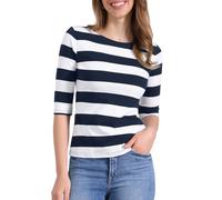 Allegra K Camiseta con Mangas de Codo para Mujer Camiseta básica Informal con Cuello de Barco y Corte Ajustado Azul S
