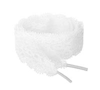 Allegra K Cordones bordados planos de flores para mujer, 2,5 cm de ancho, 2 pares, color blanco, 150 cm