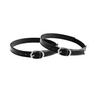 Allegra K Correa elástica para mujer con hebilla desmontable, correas de tobillo, para tacones Cuero negro 33.5cm/13.19"