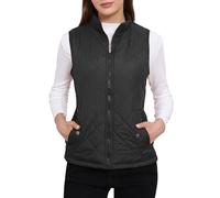 Allegra K Día de San Patricio Chaleco Acolchado Ligero Con Cremallera Y Cuello Alto Para Mujer Negro XS