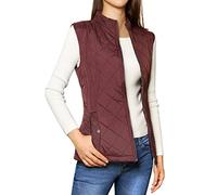 Allegra K Día de San Patricio Chaleco Acolchado Ligero Con Cremallera Y Cuello Alto Para Mujer Vino rojo M