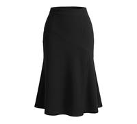 Allegra K Falda de Cola de pez para Mujer, Cintura Alta, Paneles, Bolsillos Laterales, Falda Midi Informal de Negocios Negro M